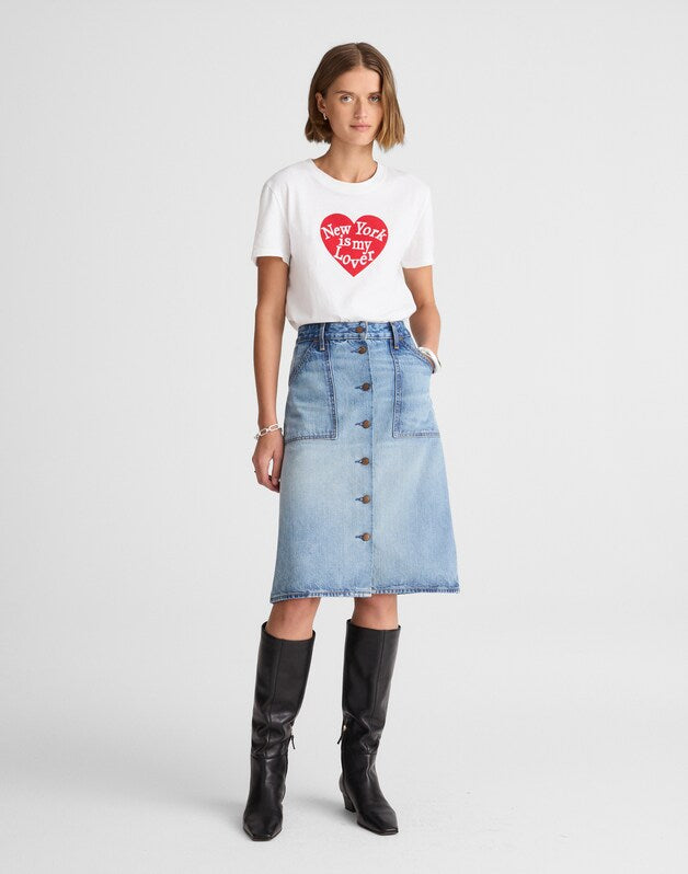 Alexa Chung for Madewell Shelley Denim Skirt in Leegate Wash LEEGATE WASH