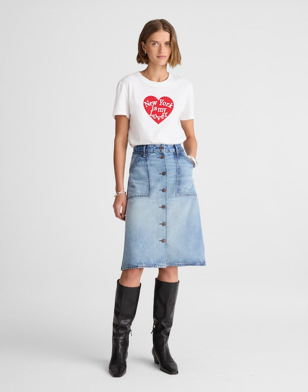 Alexa Chung for Madewell Shelley Denim Skirt in Leegate Wash LEEGATE WASH