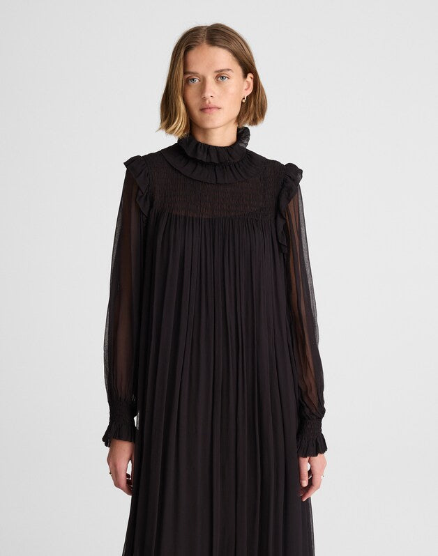 Alexa Chung for Madewell Joan Overlay Dress JET BLACK