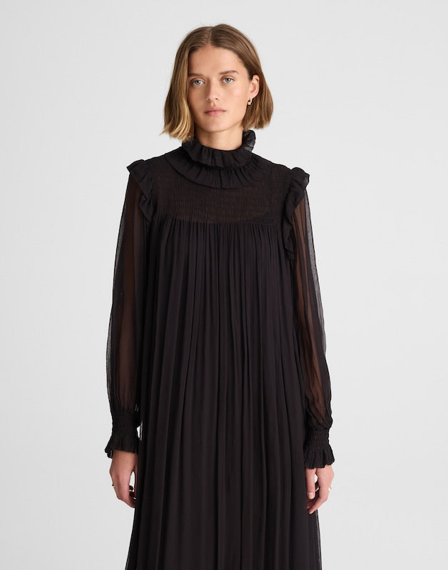 Alexa Chung for Madewell Joan Overlay Dress JET BLACK
