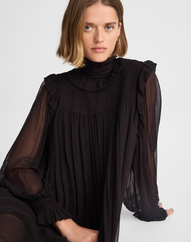 Alexa Chung for Madewell Joan Overlay Dress JET BLACK