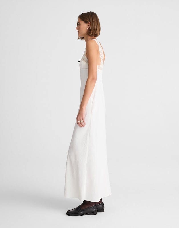 Alexa Chung for Madewell Courtney Satin Slip Dress IVORY