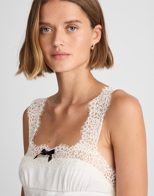 Alexa Chung for Madewell Courtney Satin Slip Dress IVORY