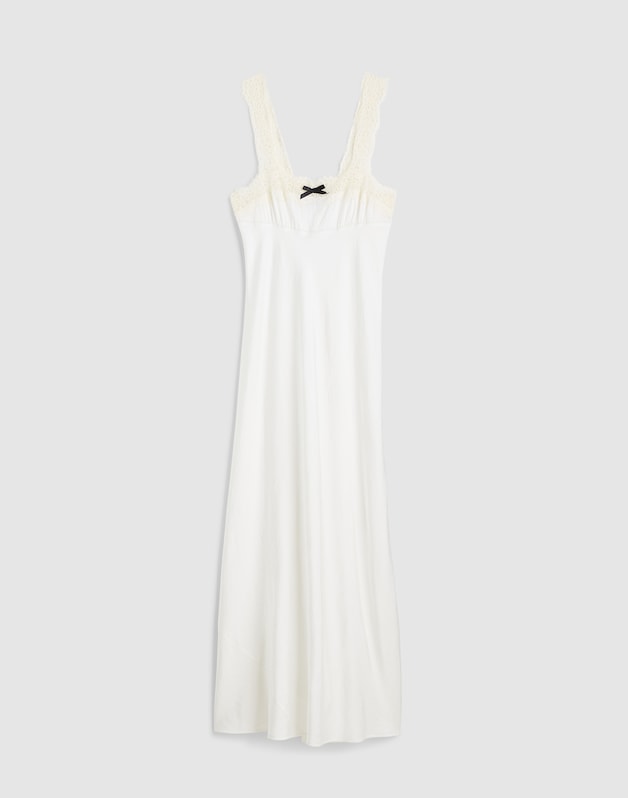 Alexa Chung for Madewell Courtney Satin Slip Dress IVORY