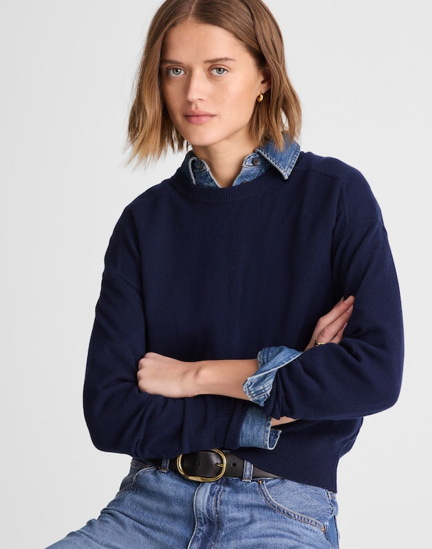 Crewneck Sweater in Cashmere DARK COSMOS