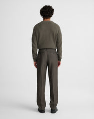 Belted Double-Pleat Trousers in Wool Blend SOOT