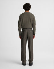 Belted Double-Pleat Trousers in Wool Blend SOOT