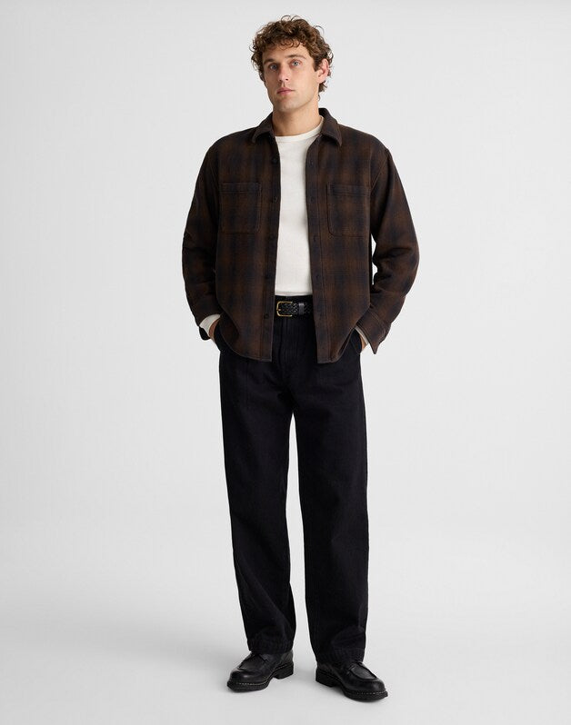 Button-Up Shirt in Midweight Flannel BRUSHED OMBRE PLAID
