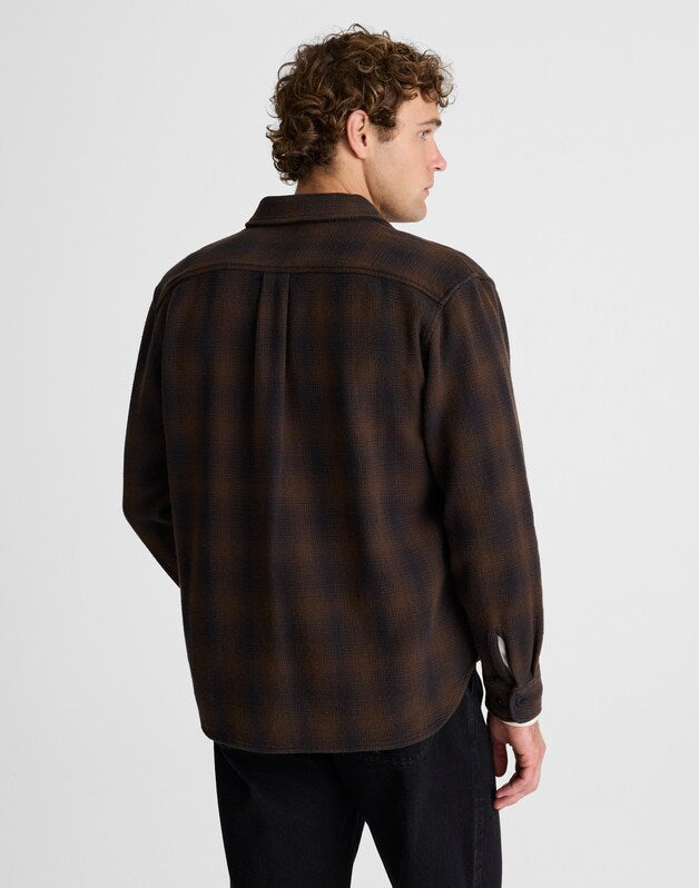 Button-Up Shirt in Midweight Flannel BRUSHED OMBRE PLAID