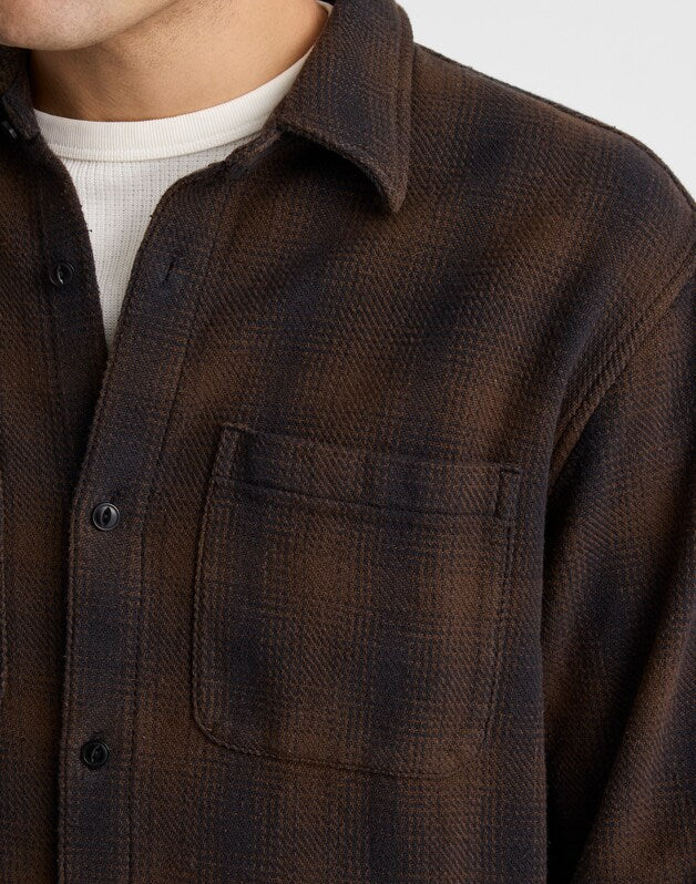Button-Up Shirt in Midweight Flannel BRUSHED OMBRE PLAID