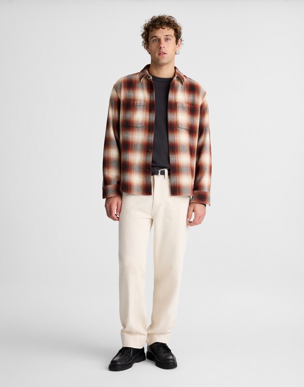 Button-Up Shirt in Midweight Flannel OMBRE PLAID