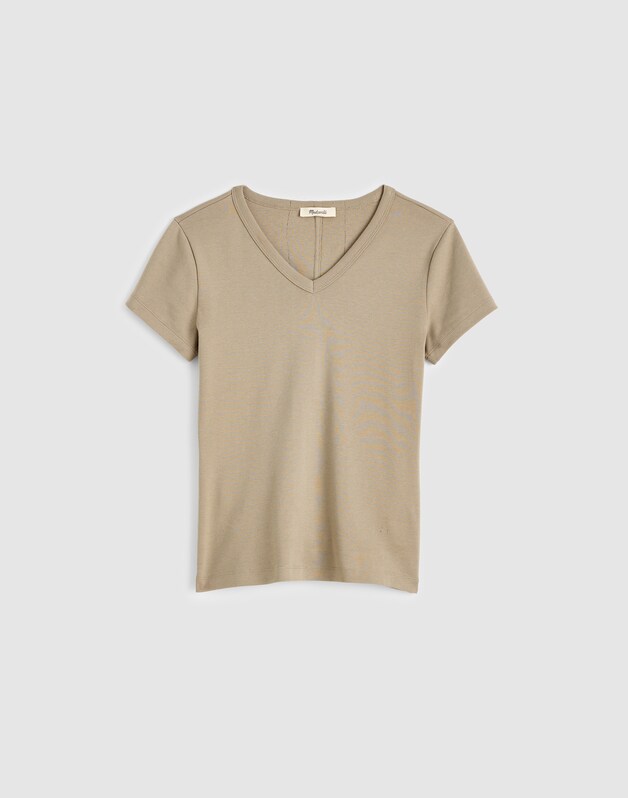The '90s V-Neck Baby Tee in Compact Cotton SAGEBRUSH