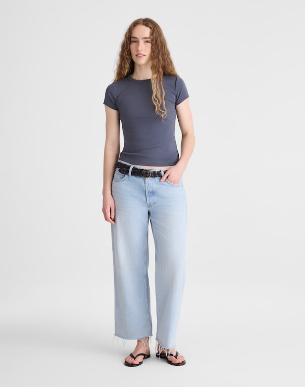 The '90s Crewneck Tee in Compact Cotton HEIRLOOM BLUE