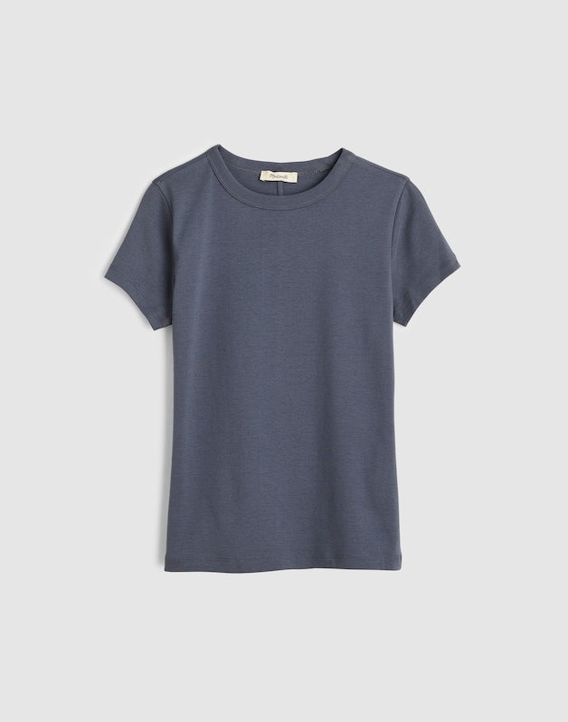 The '90s Crewneck Tee in Compact Cotton HEIRLOOM BLUE
