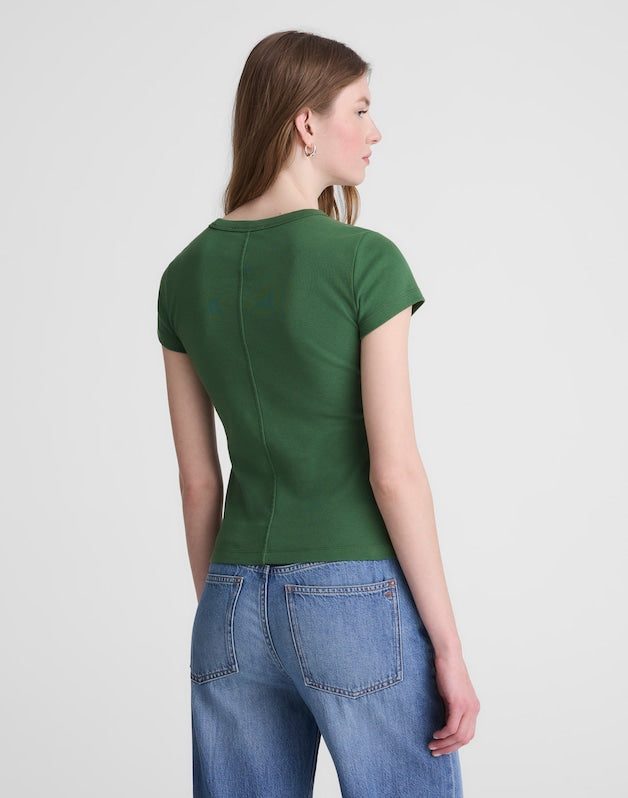 The '90s Crewneck Tee in Compact Cotton GARDEN GREEN