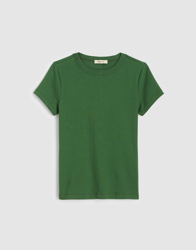 The '90s Crewneck Tee in Compact Cotton GARDEN GREEN