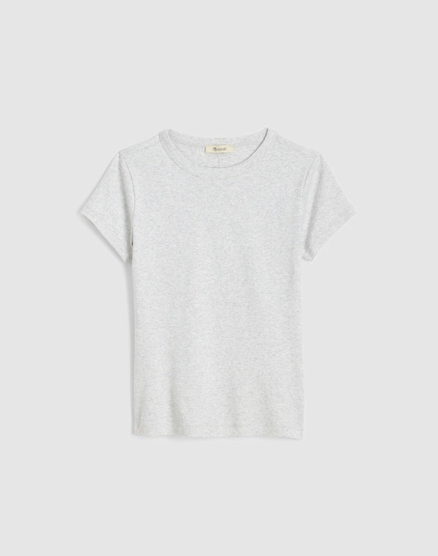 The '90s Crewneck Tee in Compact Cotton HTHR SLATE