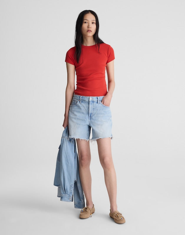 The '90s Crewneck Tee in Compact Cotton WILD POPPY