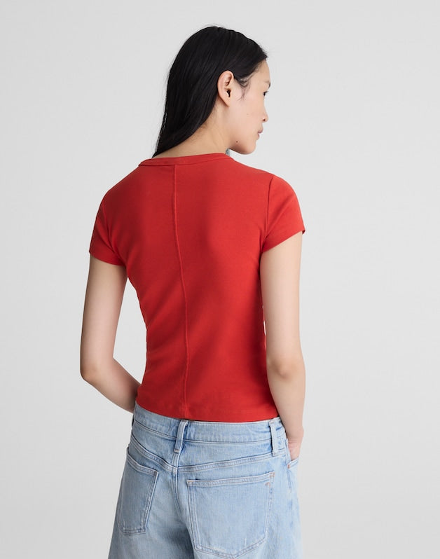The '90s Crewneck Tee in Compact Cotton WILD POPPY