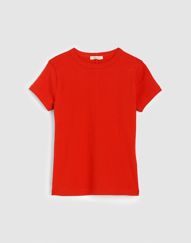 The '90s Crewneck Tee in Compact Cotton WILD POPPY