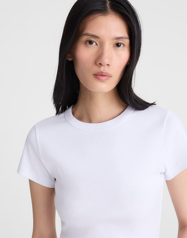 The '90s Crewneck Tee in Compact Cotton WHITE