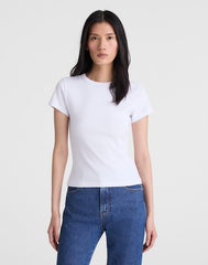 The '90s Crewneck Tee in Compact Cotton WHITE