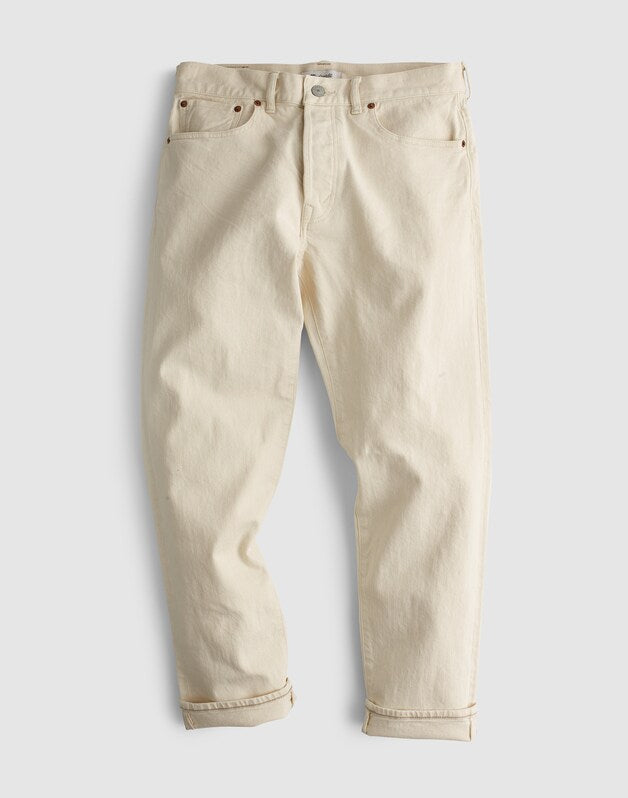 Relaxed Taper Jeans in Comfort Selvedge ECRU