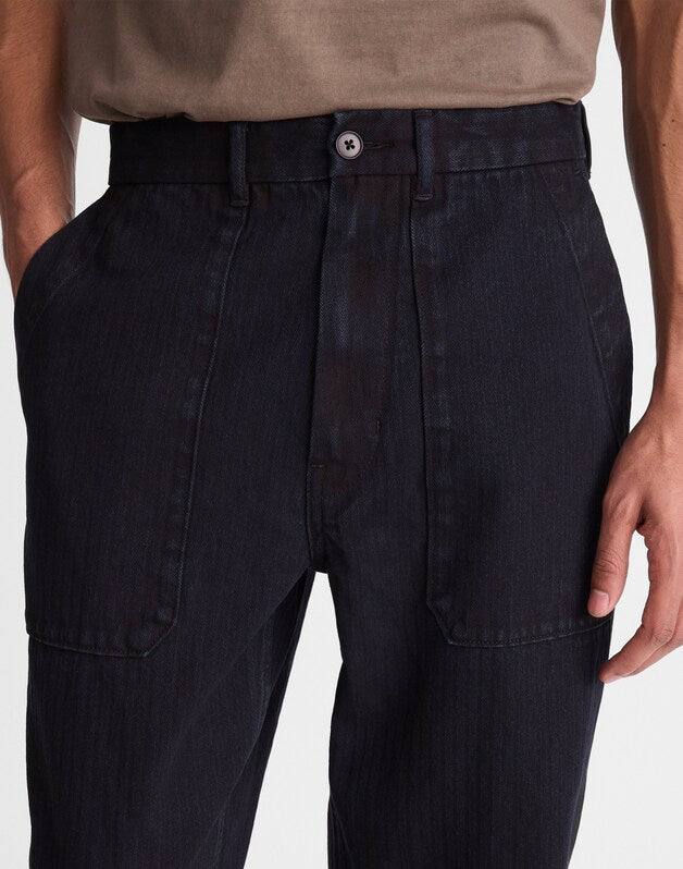 Fatigue Pants in Indigo Herringbone ROBERSON WASH