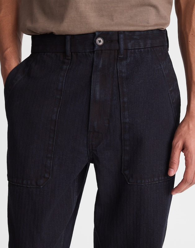 Fatigue Pants in Indigo Herringbone ROBERSON WASH