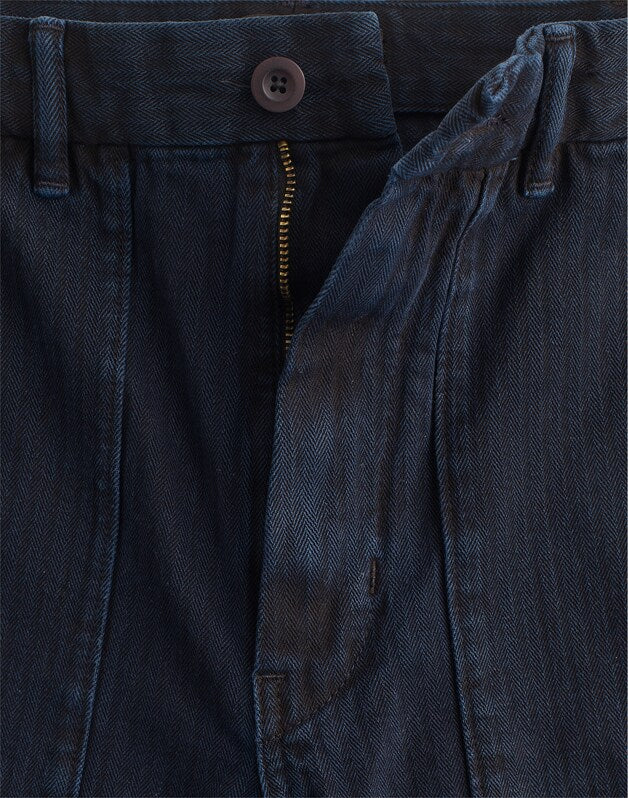 Fatigue Pants in Indigo Herringbone ROBERSON WASH