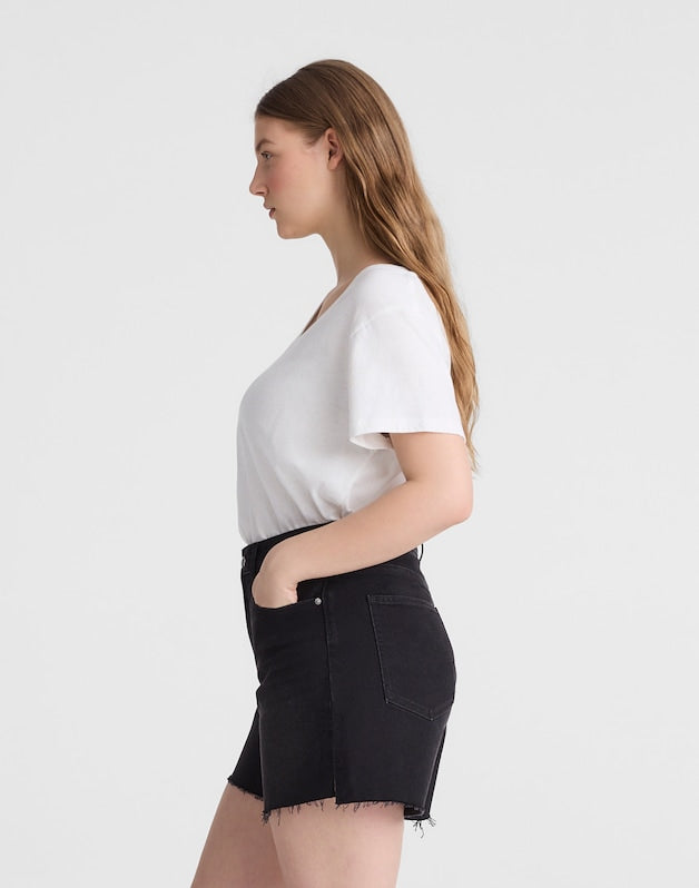 The Curvy Perfect Vintage Mid-Length Jean Short CATALANI WASH