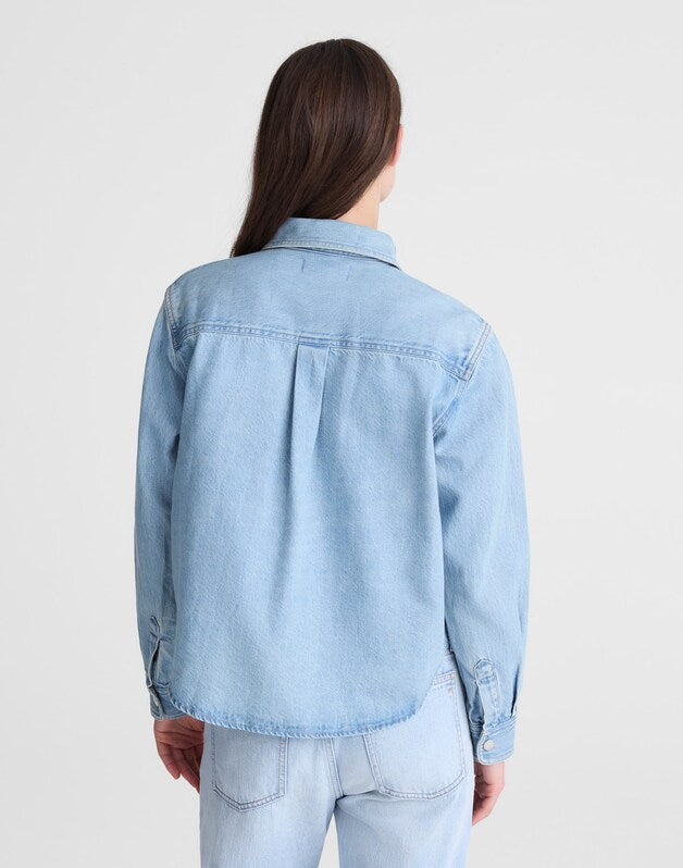 Airy Denim Relaxed Shirt-Jacket FADED HORIZON WASH