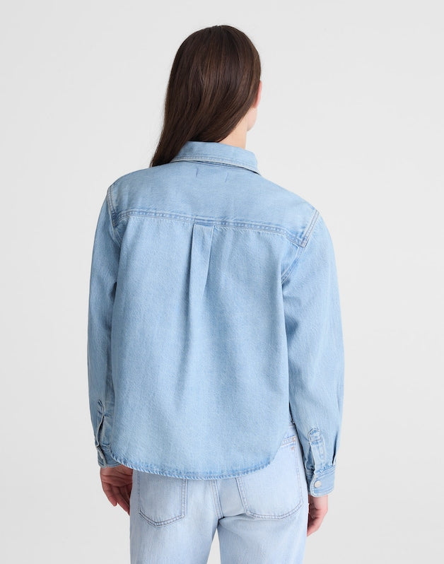 Airy Denim Relaxed Shirt-Jacket FADED HORIZON WASH