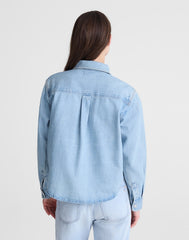 Airy Denim Relaxed Shirt-Jacket FADED HORIZON WASH