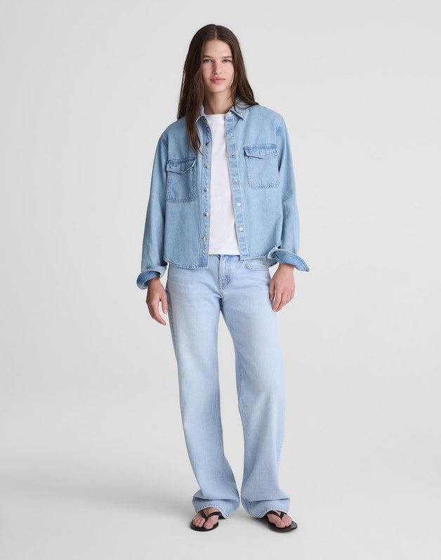Airy Denim Relaxed Shirt-Jacket FADED HORIZON WASH