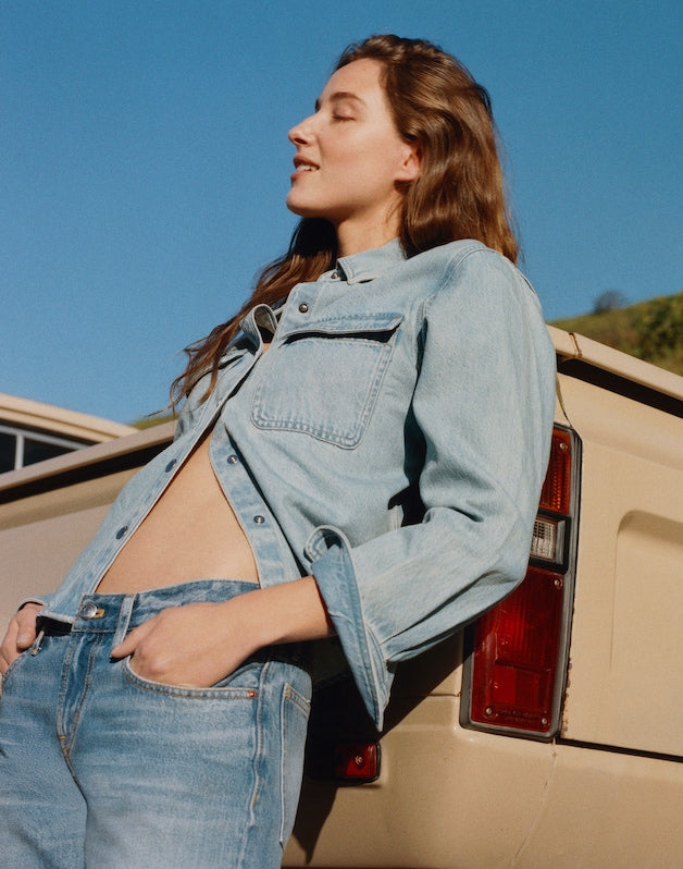 Airy Denim Relaxed Shirt-Jacket FADED HORIZON WASH
