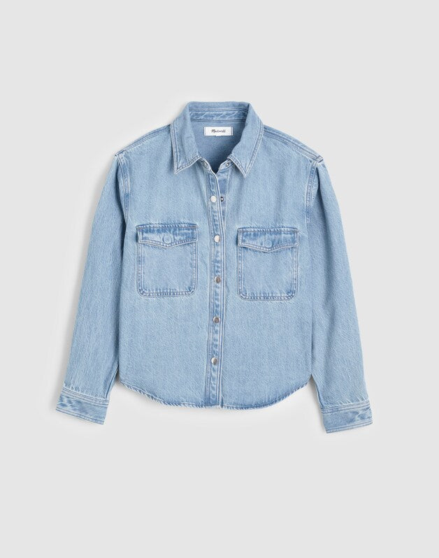 Airy Denim Relaxed Shirt-Jacket FADED HORIZON WASH