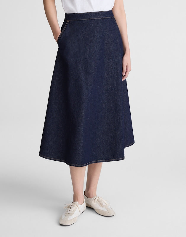 Denim Circle Midi Skirt RINSE WASH