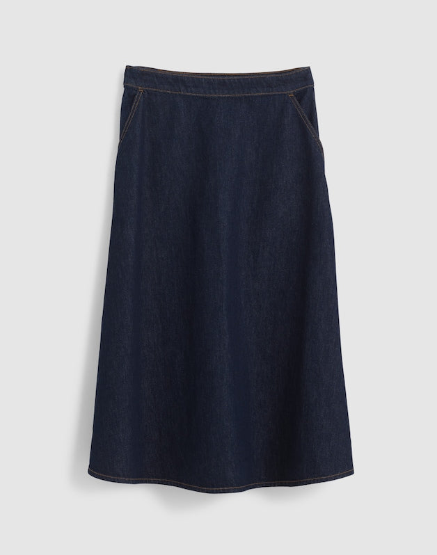 Denim Circle Midi Skirt RINSE WASH