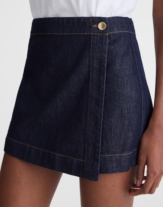 Denim Wrap Mini Skort RINSE WASH