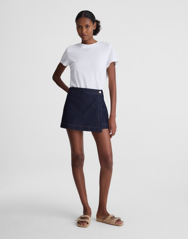 Denim Wrap Mini Skort RINSE WASH