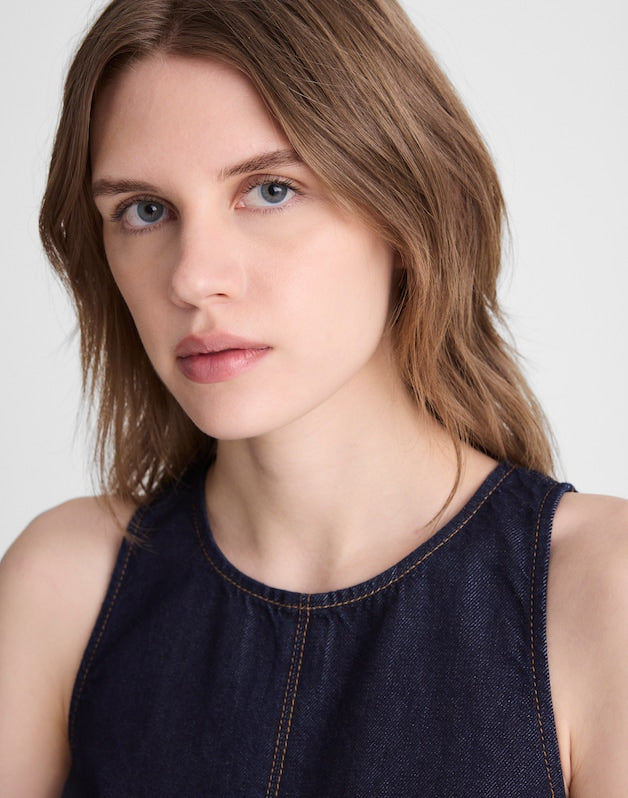 Denim Mini Shift Dress RINSE WASH