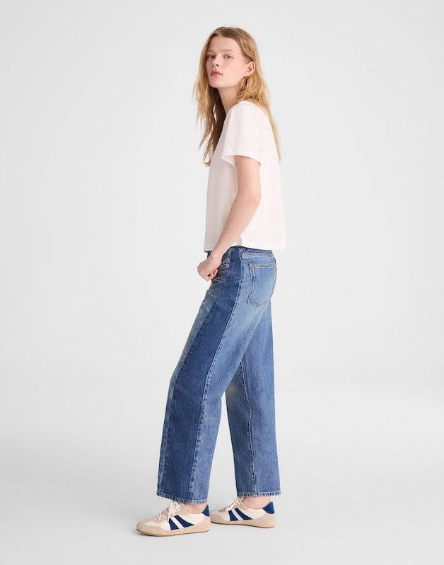 Pieced Barrel-Leg Jeans LINDEN WASH