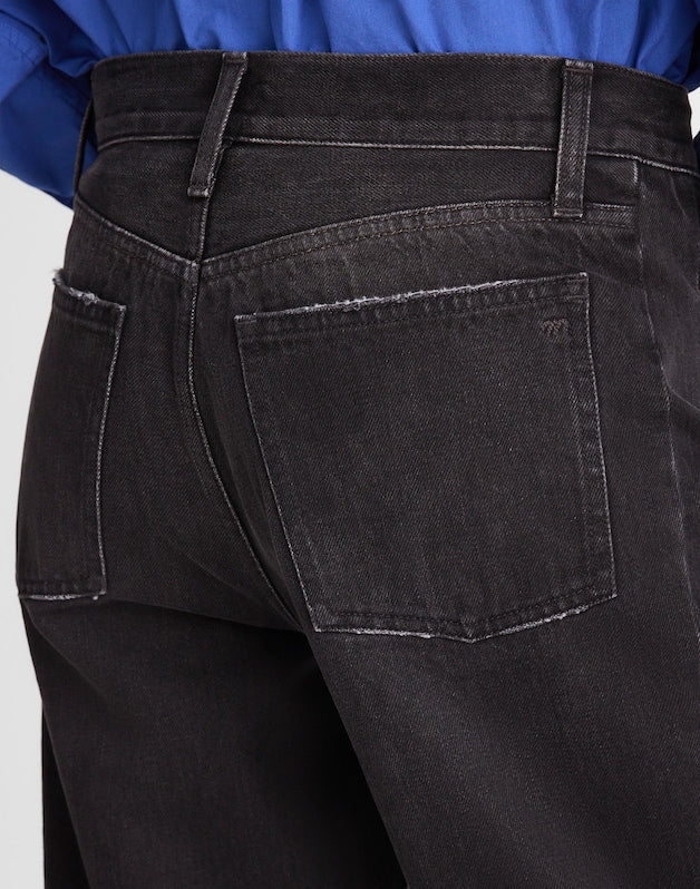 Pieced Barrel-Leg Jeans ASHEN BLACK WASH
