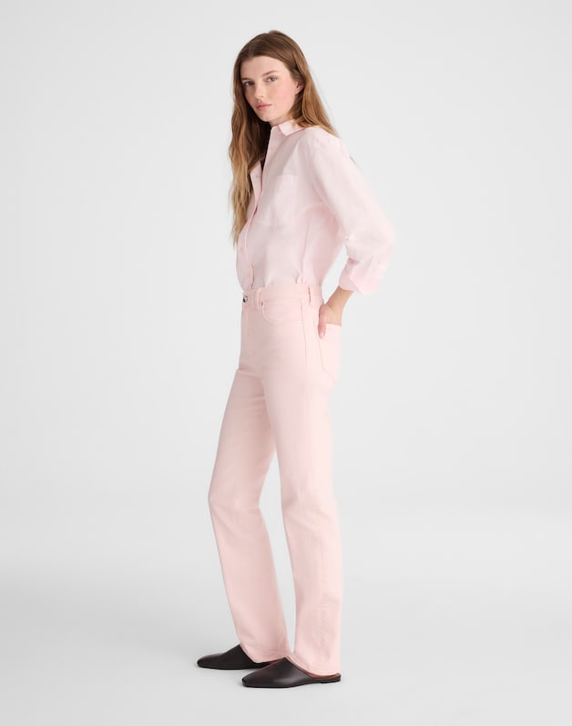 The Longline Straight Jean PALE PINK