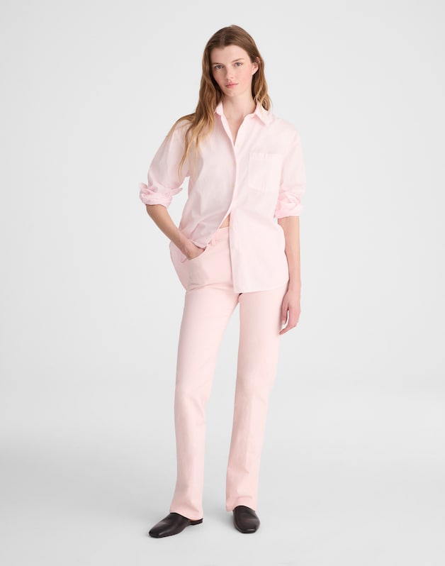The Longline Straight Jean PALE PINK