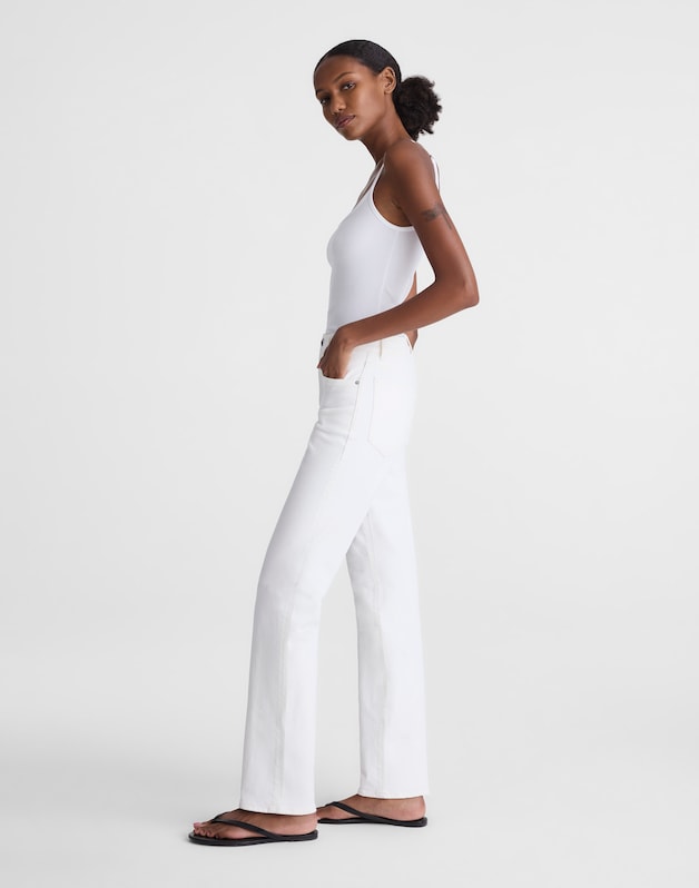 The Short Longline Straight Jean in Tile White TILE WHITE