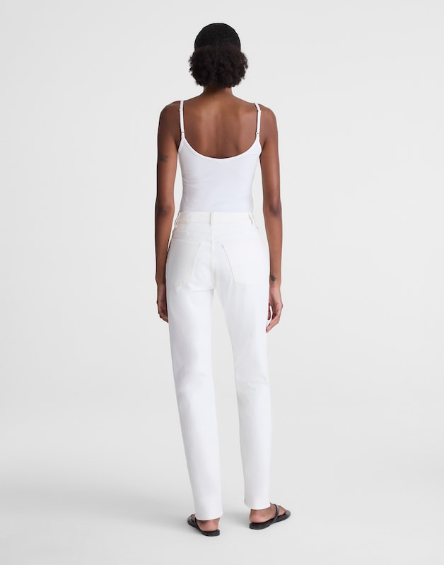 The Short Longline Straight Jean in Tile White TILE WHITE