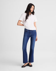 The Short Flare Crop Jean in Super Stretch Denim OSGOODE WASH