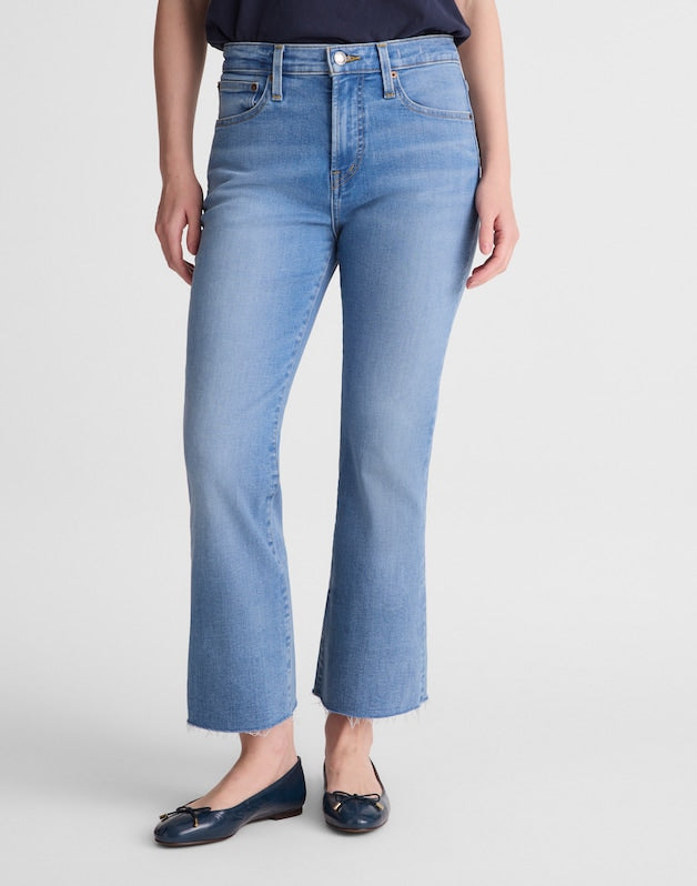 The Short Flare Crop Jean in Super Stretch Denim COASTAL BLUE WASH